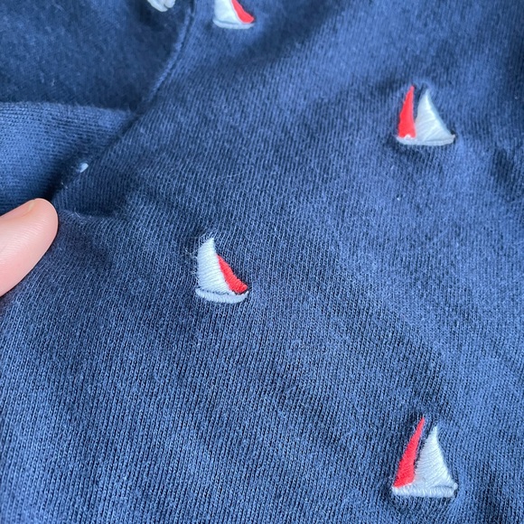 SOLD Janie and Jack short-sleeve collared embroidered sailboat shirt, 2T - Picture 3 of 6